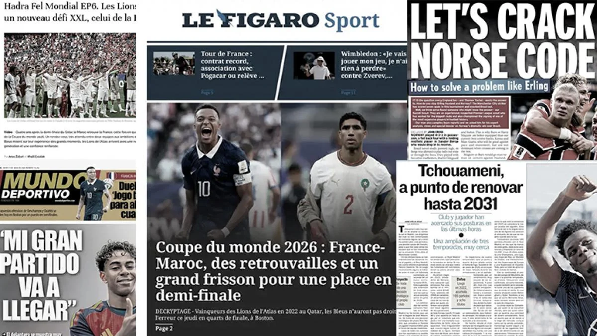 Le duel Mbappé-Hakimi enflamme la presse, énorme coup dur pour le Maroc avant la France
