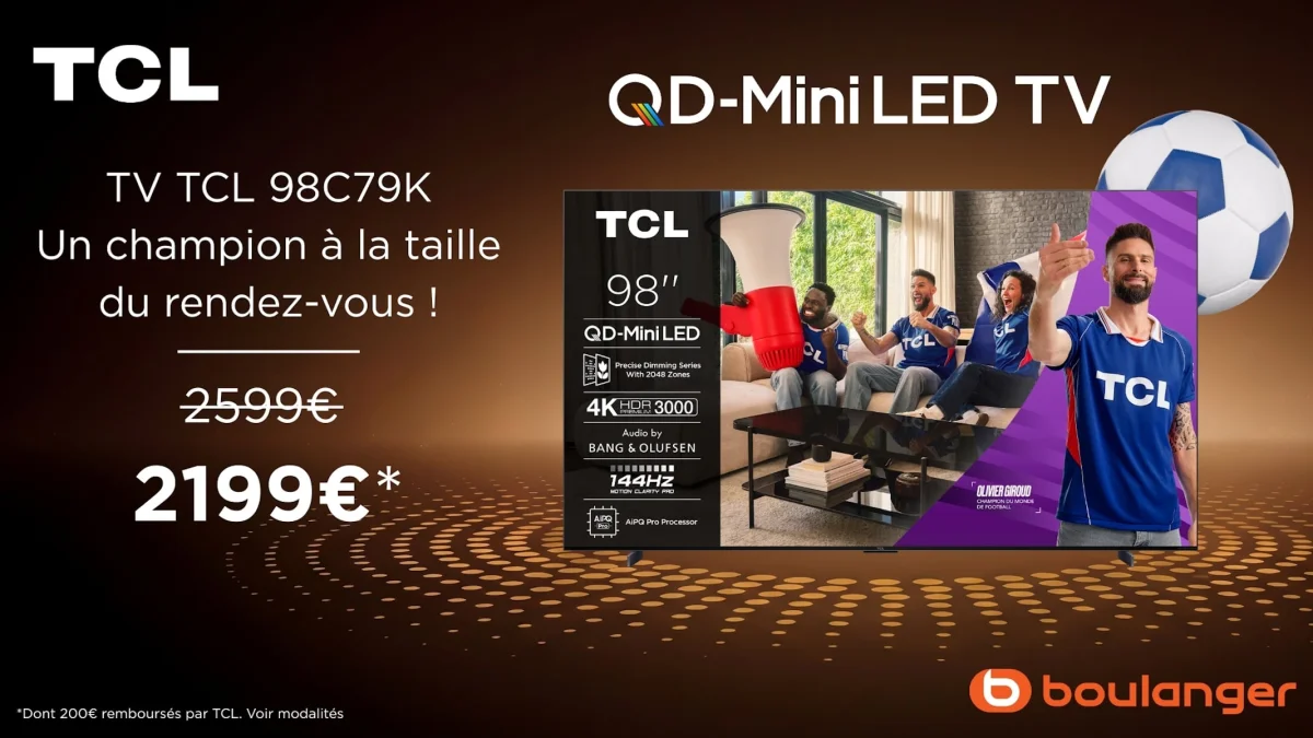 TCL 98C79K : 98 pouces qui transforment votre salon en stade