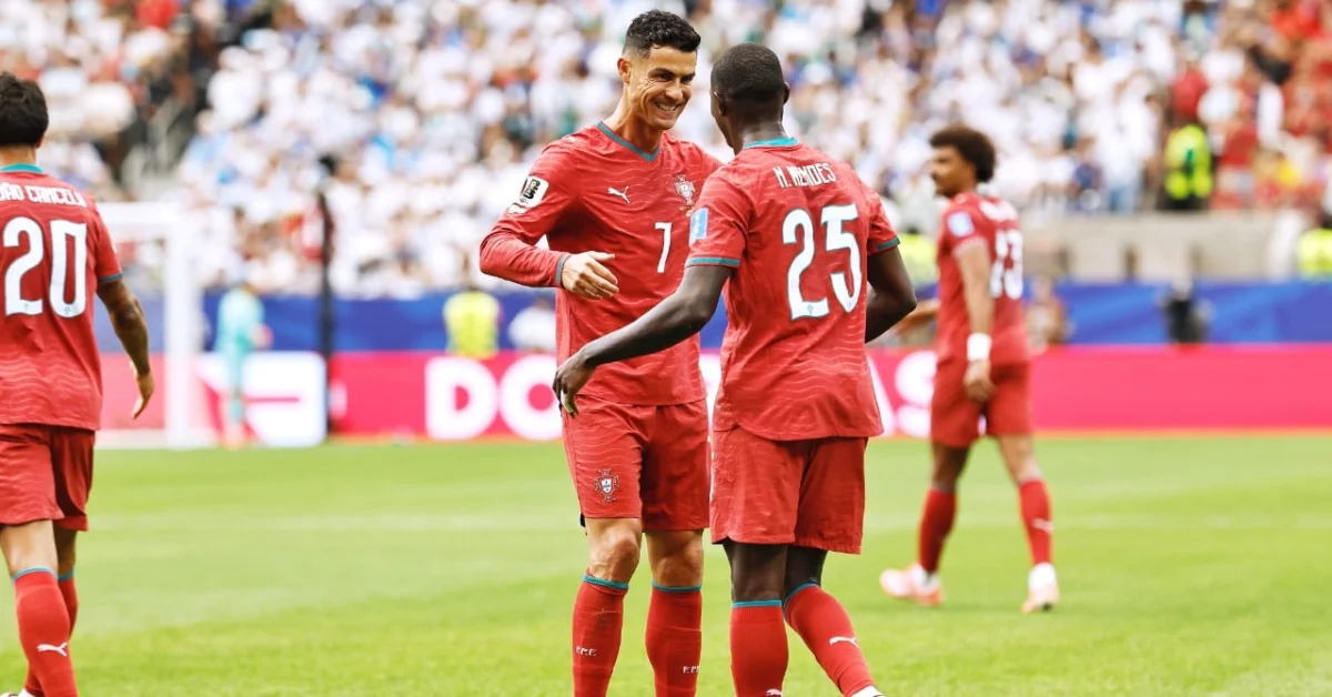 Nuno Mendes heureux de son premier but à la CDM !
