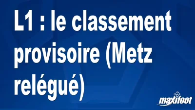 L1 : le classement provisoire (Metz relégué)