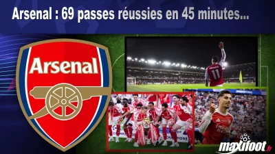 Arsenal : 69 passes réussies en 45 minutes...