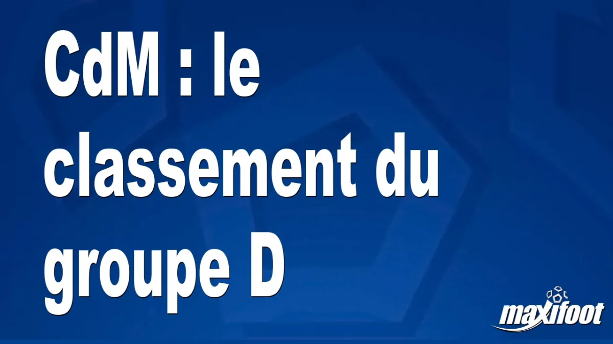 CdM : le classement du groupe D
