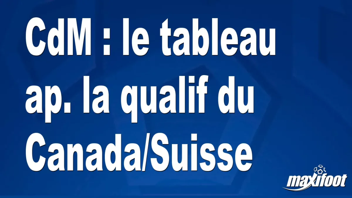 CdM : le tableau ap. la qualif du Canada/Suisse
