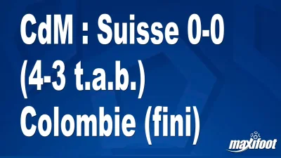 CdM : Suisse 0-0 (4-3 t.a.b.) Colombie (fini)