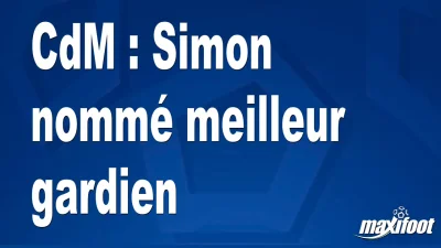CdM : Simon nommé meilleur gardien