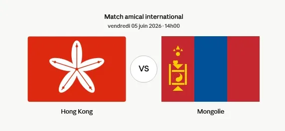 Coupe du Monde 2026 (Amical) : Hong Kong – Mongolie en direct