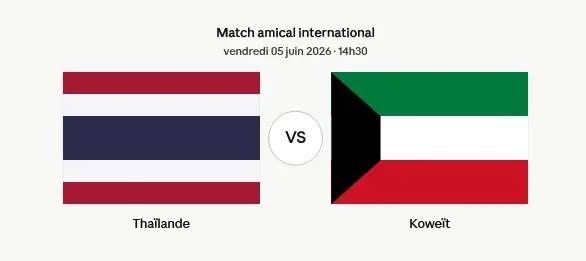 Coupe du Monde 2026 (Amical) : Thaïlande – Koweït en direct