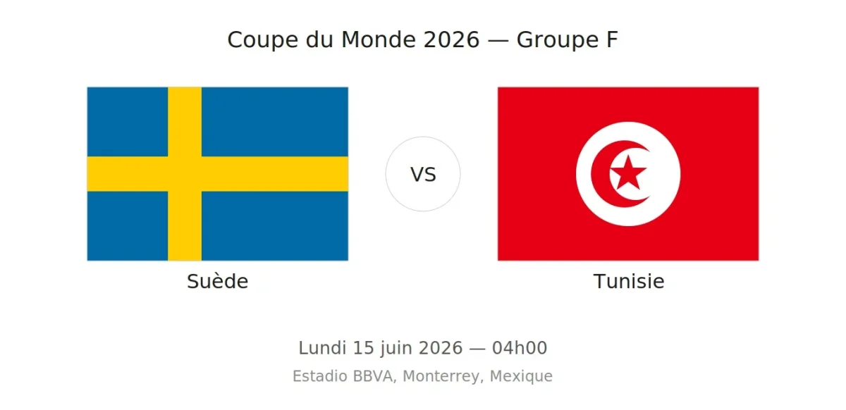Coupe du Monde 2026 : Suède – Tunisie en direct
