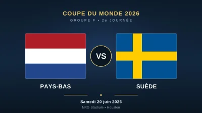 Coupe du Monde 2026 : Pays-Bas – Suède en direct