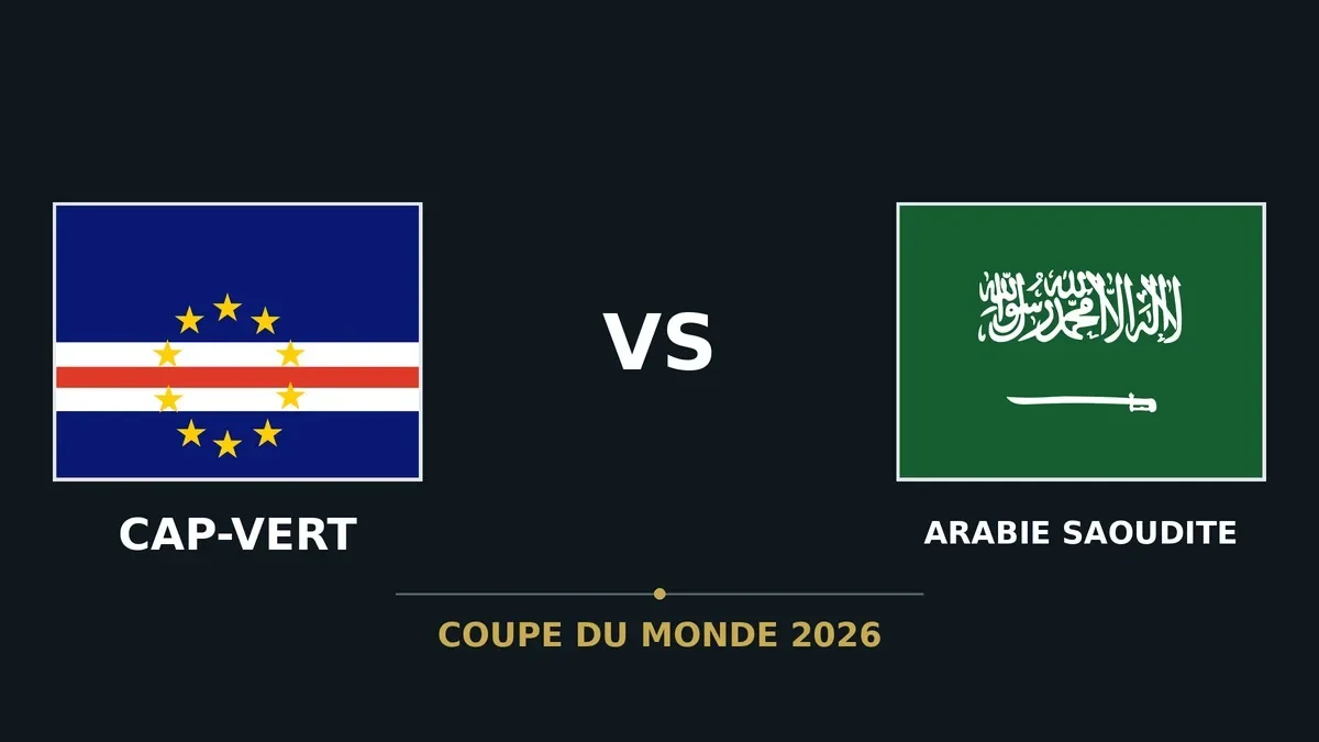 Coupe du Monde 2026 : Cap-Vert – Arabie saoudite à 02h00, les compos probables