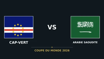 Coupe du Monde 2026 : Cap-Vert – Arabie saoudite en direct