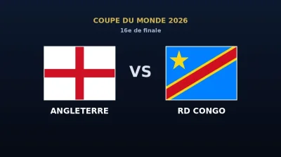 Coupe du Monde 2026 : Angleterre – RD Congo à 18h00, les compos probables